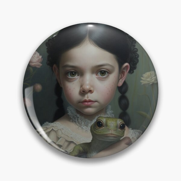 Item preview, Little girl with frog portrait designed and sold by Dark Fantasy Store.