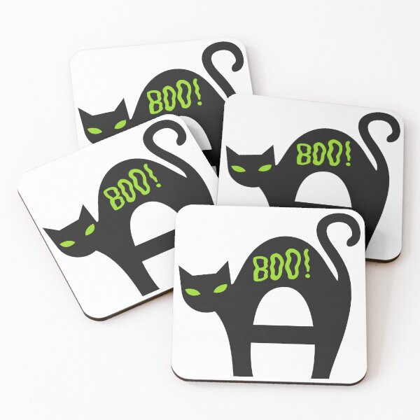Item preview, Halloween scary black cat monogram letter A designed and sold by Arkadina.