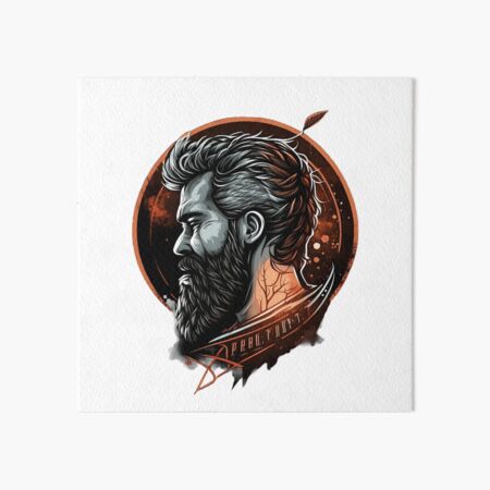 Beard & Birds Print lumberjack wall art home décor bearded man