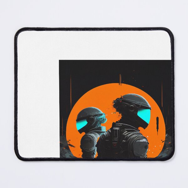 Item preview, Two retro wave space characters with sun in front of them designed and sold by Dark Fantasy Store.