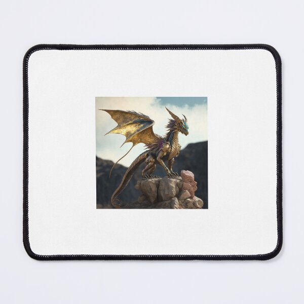 Item preview, Golden and blue dragon on top of the hill designed and sold by Dark Fantasy Store.