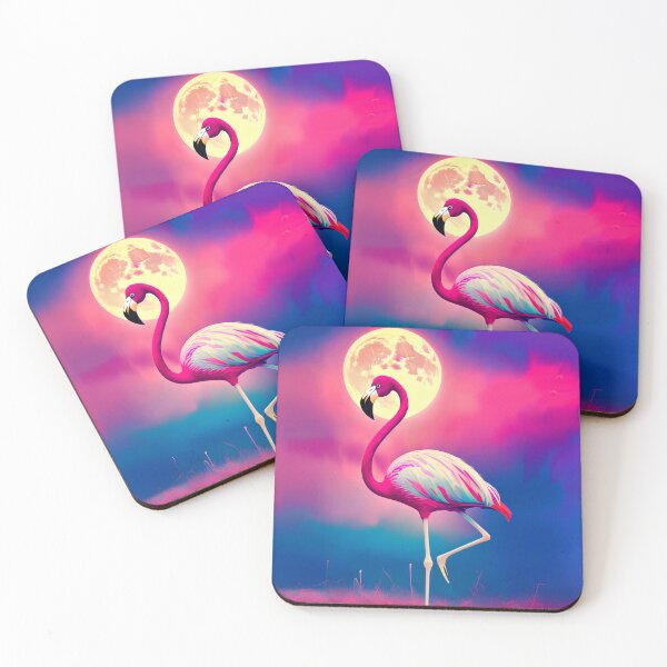 Item preview, Colorful Cute Pink Flamingo Bird Art designed and sold by Blok45.