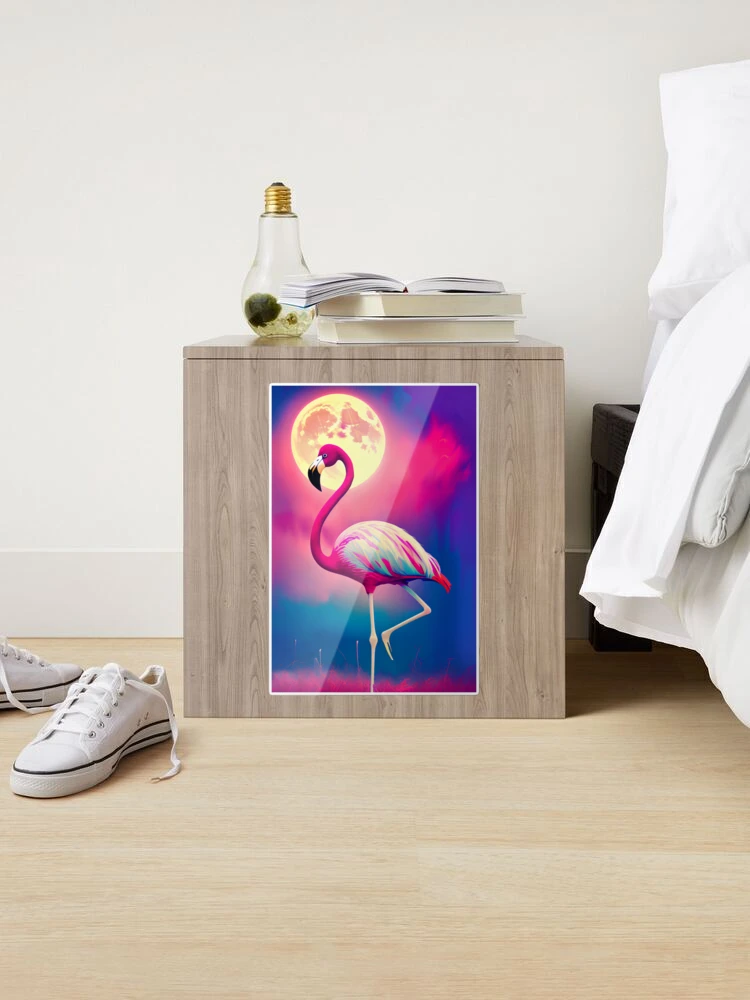 Colorful Cute Pink Flamingo Bird Art Sticker for Sale by Blok45