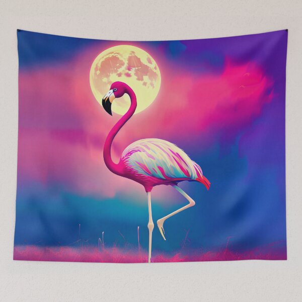 Item preview, Colorful Cute Pink Flamingo Bird Art designed and sold by Blok45.