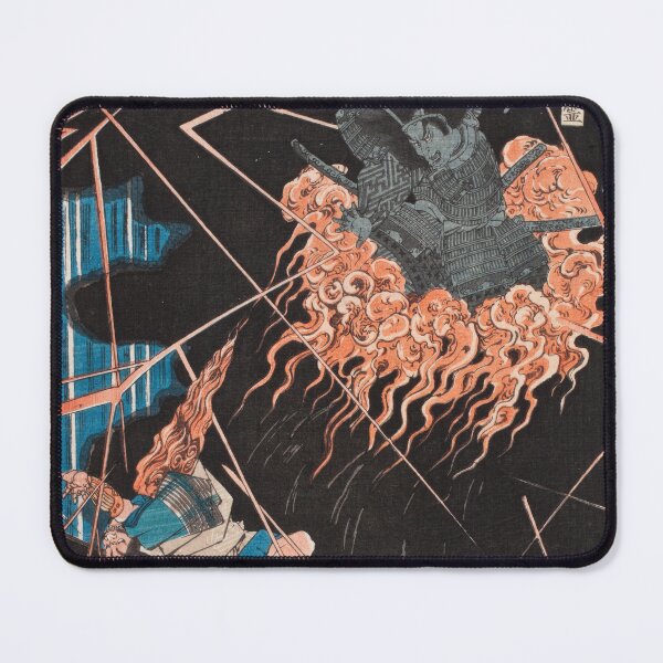 Item preview, Utagawa Kuniyoshi During the Visit of Kiyomori to the Nunobiki Waterfall, the Ghost of Akugenda Yoshihira Strikes Down Nanba Jiro designed and sold by Onodera.