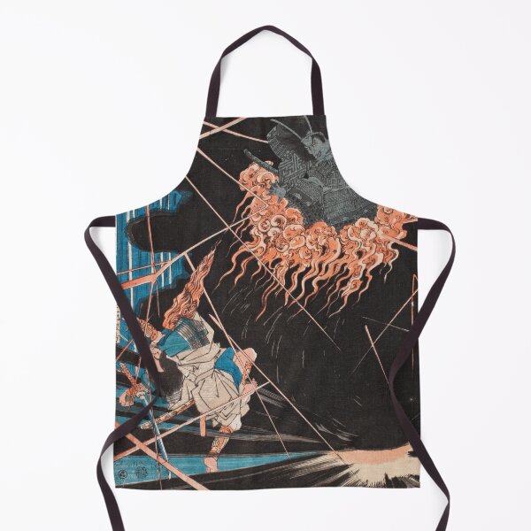 Item preview, Utagawa Kuniyoshi During the Visit of Kiyomori to the Nunobiki Waterfall, the Ghost of Akugenda Yoshihira Strikes Down Nanba Jiro designed and sold by Onodera.