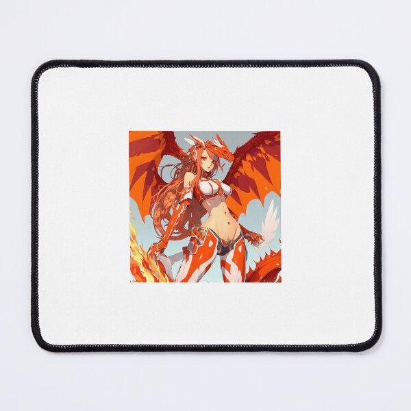 Item preview, Red eye , red head anime woman in mecha dragon suit with wings designed and sold by Dark Fantasy Store.