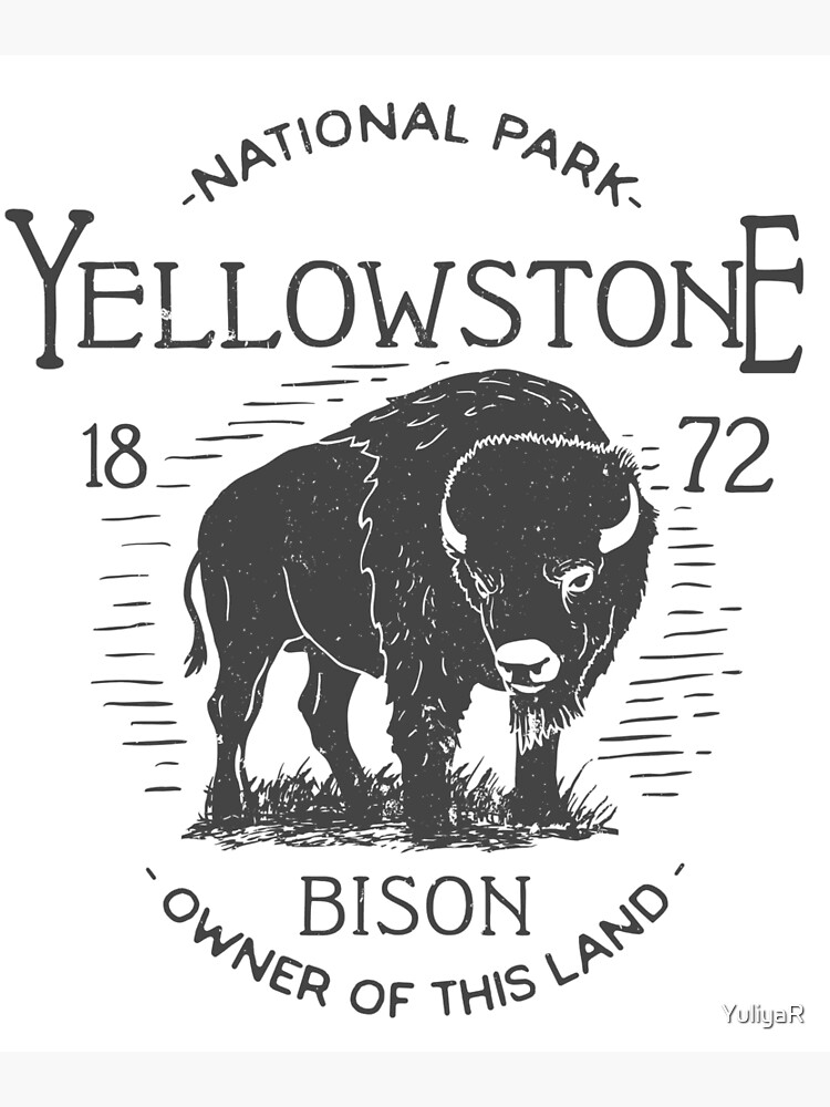 "Yellowstone National Park Bison Owner of This Land I love hiking Tee