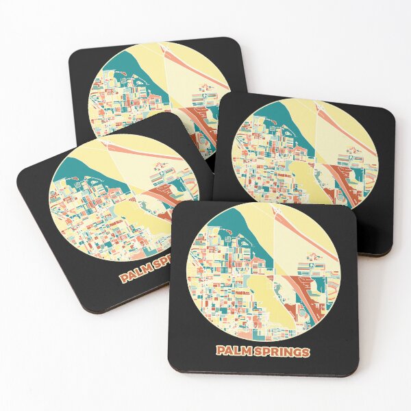 Item preview, Palm Springs California map in mozaique colors designed and sold by chrlalexandru.