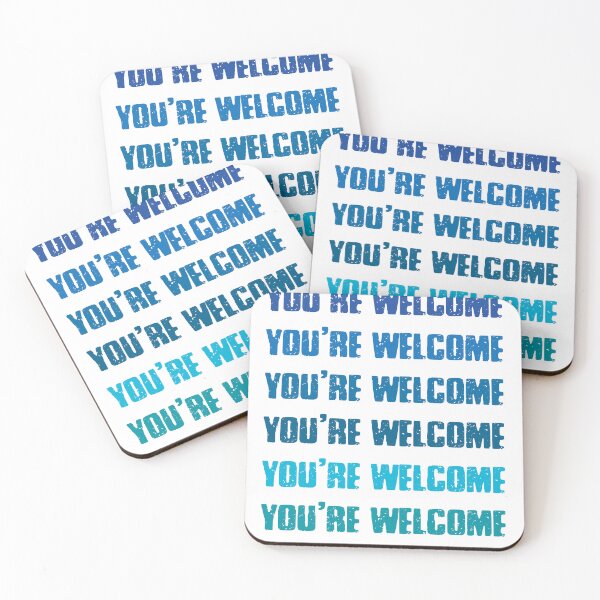 Item preview, YOU'RE WELCOME - TEXT IN SHADES OF BLUE AND GREEN designed and sold by scarabtees.