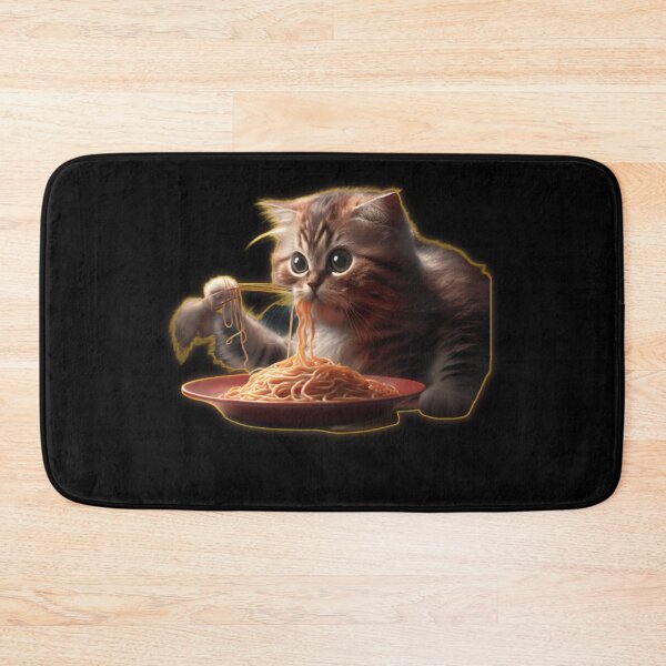 Aperçu de l'œuvre Chat mignon mangeant des spaghettis créée et vendue par MaRa ★★★★★.