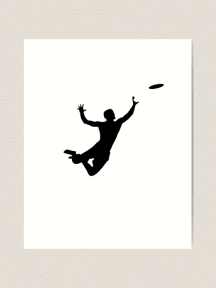 Ultimate Frisbee Silhouette  Frisbee Jumping Catch Art Print for