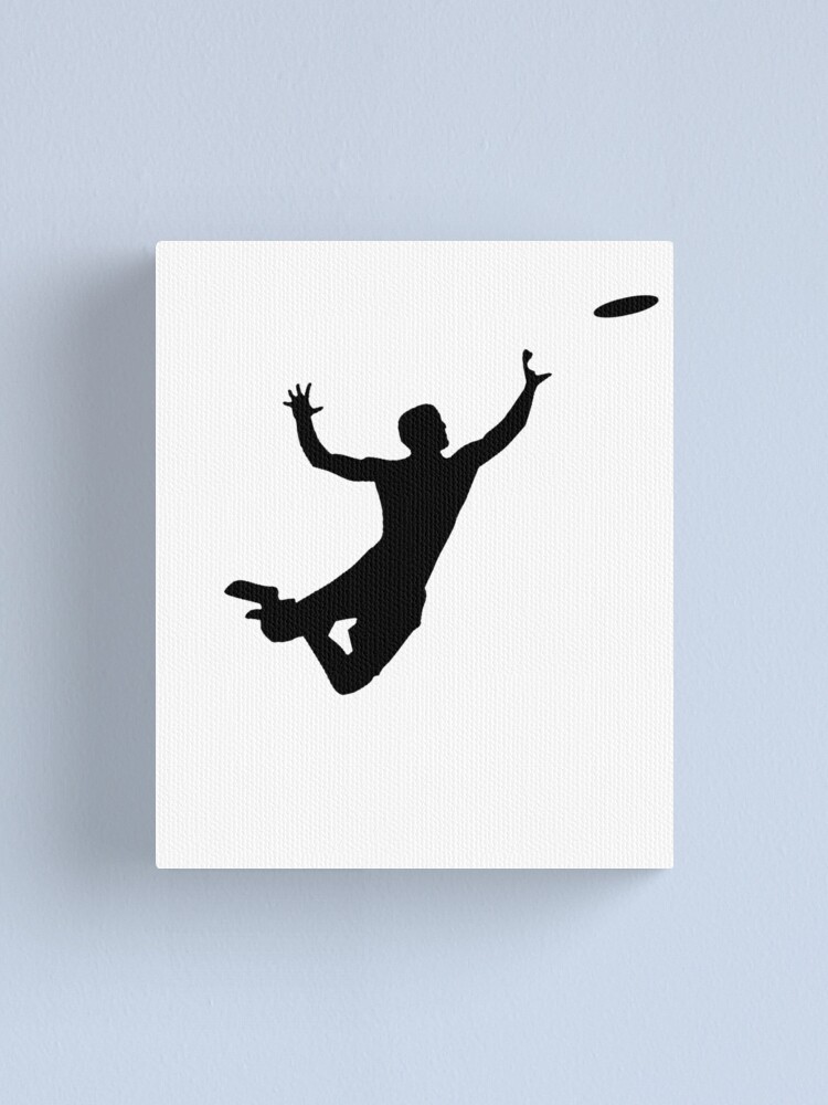 Ultimate Frisbee Silhouette | Frisbee Jumping Catch | Canvas Print