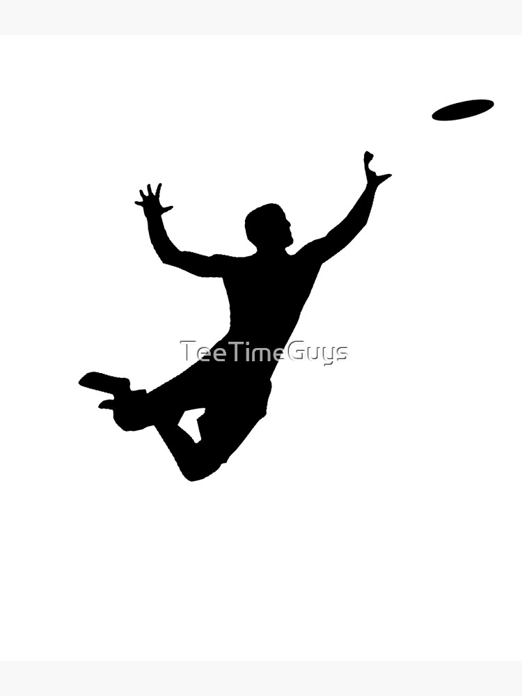 Ultimate Frisbee Silhouette | Frisbee Jumping Catch | Póster