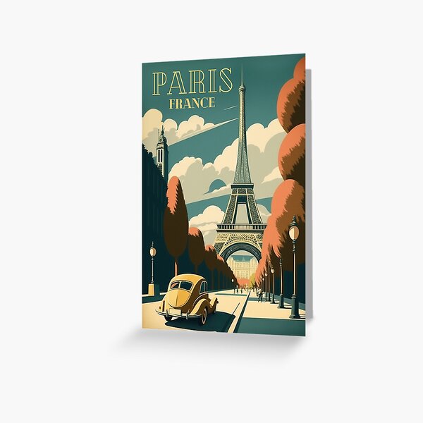 Item preview, Paris France Vintage Travel Poster Eiffel Tower Retro designed and sold by artra-shop.