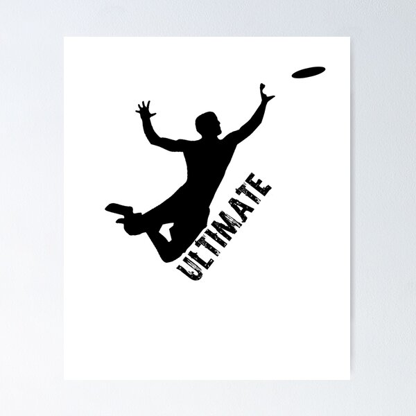Ultimate Frisbee Silhouette  Frisbee Jumping Catch Poster for