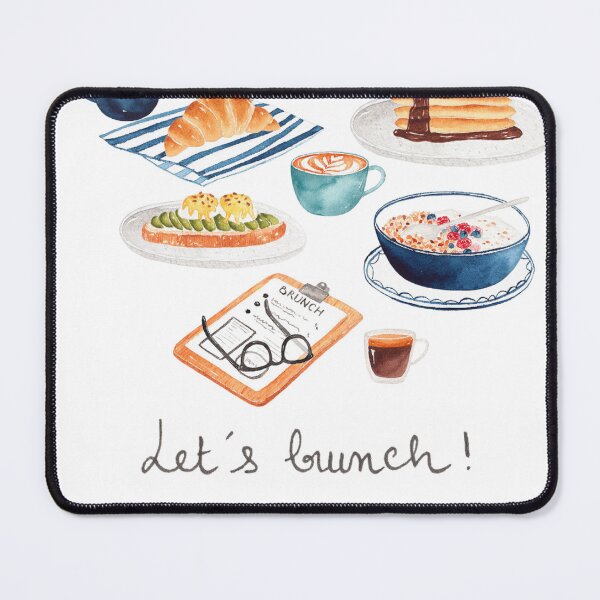Item preview, Let's Brunch Illustrated Print. Pastel, Calligraphy, Breakfast, Kitchen Printable Wall Art designed and sold by peachcakecanvas.
