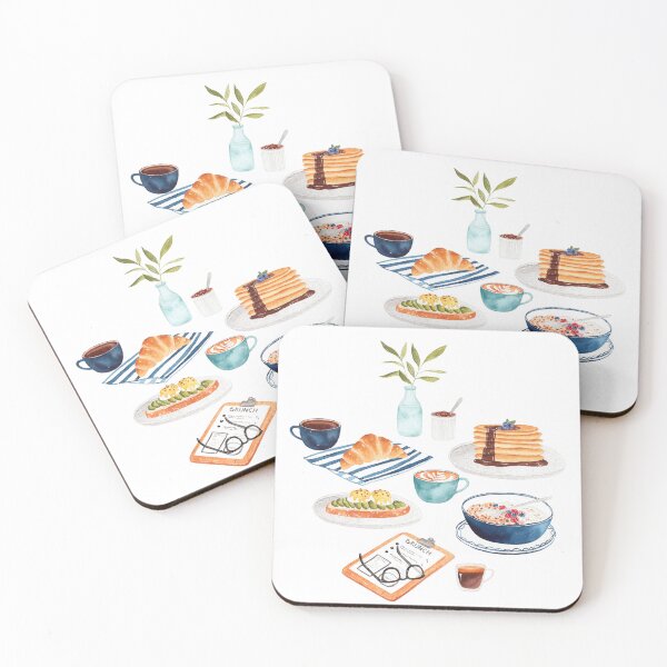 Item preview, Let's Brunch Illustrated Print. Pastel, Calligraphy, Breakfast, Kitchen Printable Wall Art designed and sold by peachcakecanvas.