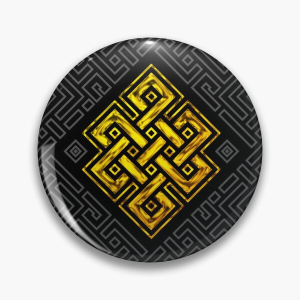 Item preview, Gold Srivatsa With Knot Pattern Background Matrix designed and sold by kernowerno.