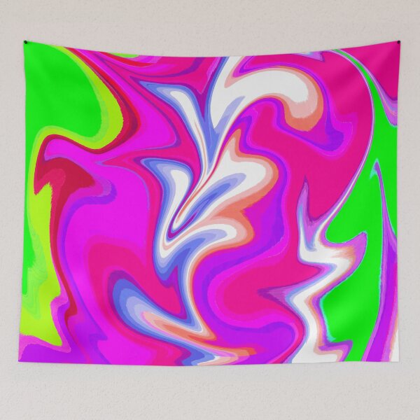 Item preview, Modern Swirl Abstract Pattern Neon Tones, Neon Green, Purple, White, Pink and Hot Pink Design designed and sold by theprintedclub.