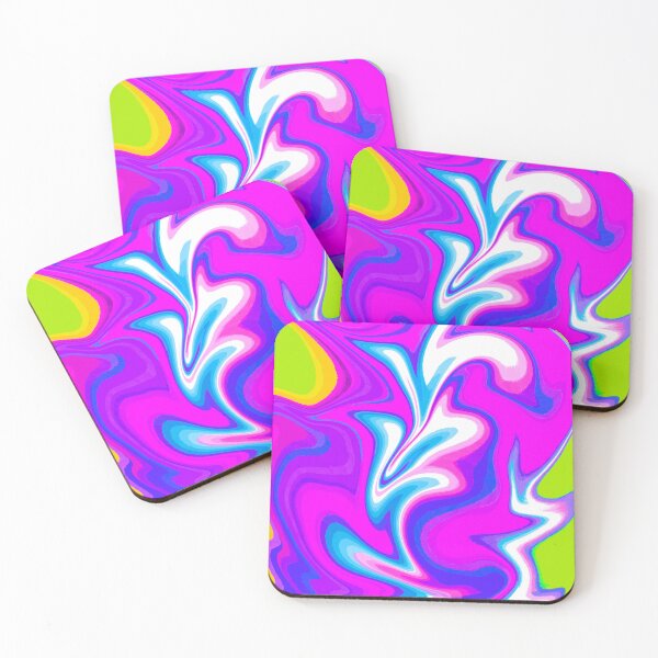 Item preview, Modern Swirl Abstract Pattern Neon Tones, Blue, Neon Green, Neon Pink, Yellow, Purple, White, Pink and Hot Pink Design designed and sold by theprintedclub.