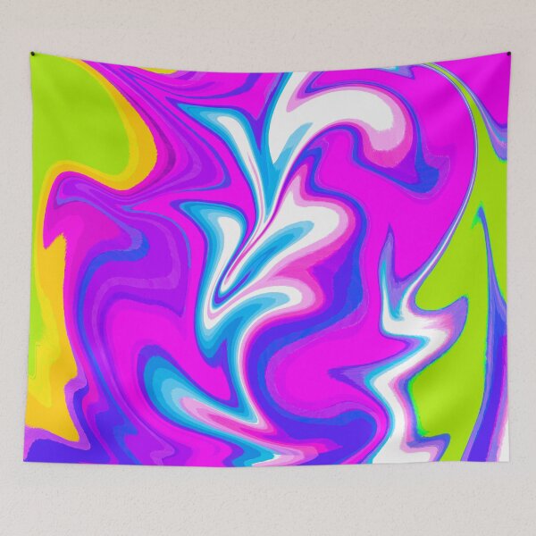 Item preview, Modern Swirl Abstract Pattern Neon Tones, Blue, Neon Green, Neon Pink, Yellow, Purple, White, Pink and Hot Pink Design designed and sold by theprintedclub.