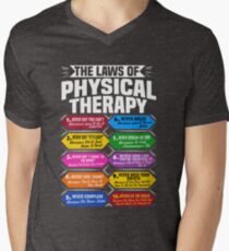 The Laws Of Physical Therapy Awesome Therapist Gift Men's V-Neck T-Shirt
