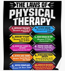 The Laws Of Physical Therapy Awesome Therapist Gift Poster
