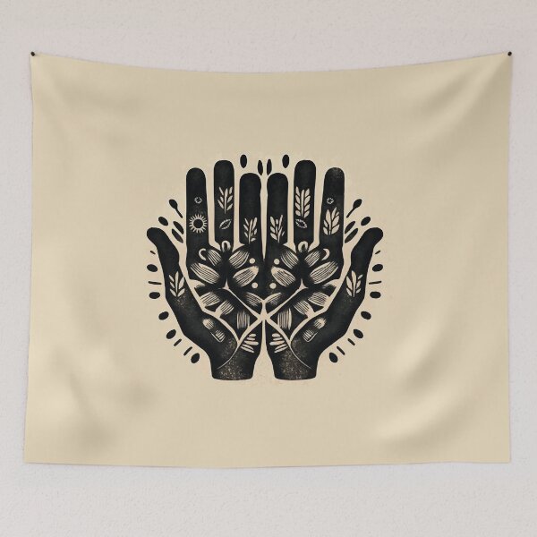 Item preview, boho hands with flowers designed and sold by badbug.