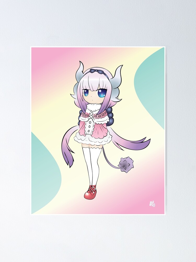 Miss Kobayashis Dragon Maid Kanna Kamui Poster By Chibi Neko Redbubble 