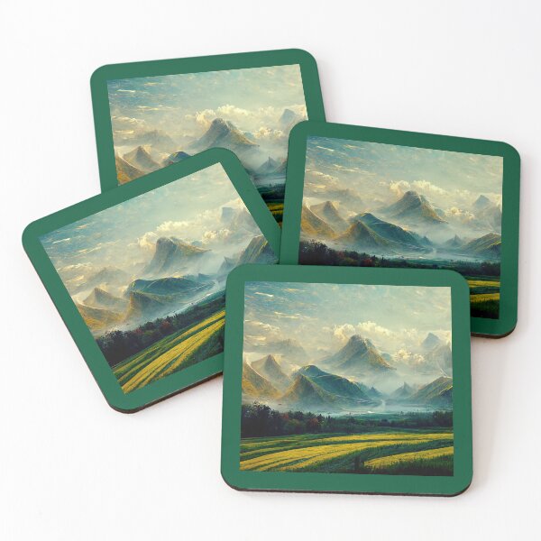Item preview, PA1113(A painting of a field with a mountain in the background)         designed and sold by RetroPanache.