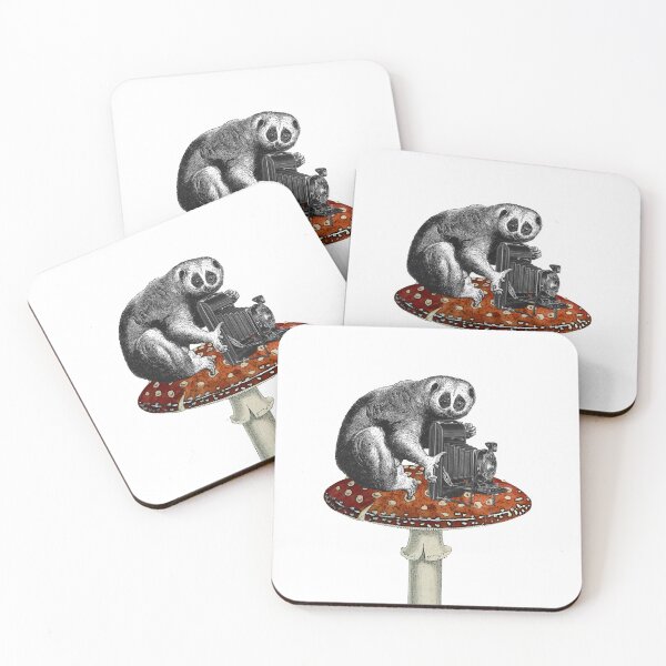 Item preview, slow loris with photo camera (white) designed and sold by Madame Memento.