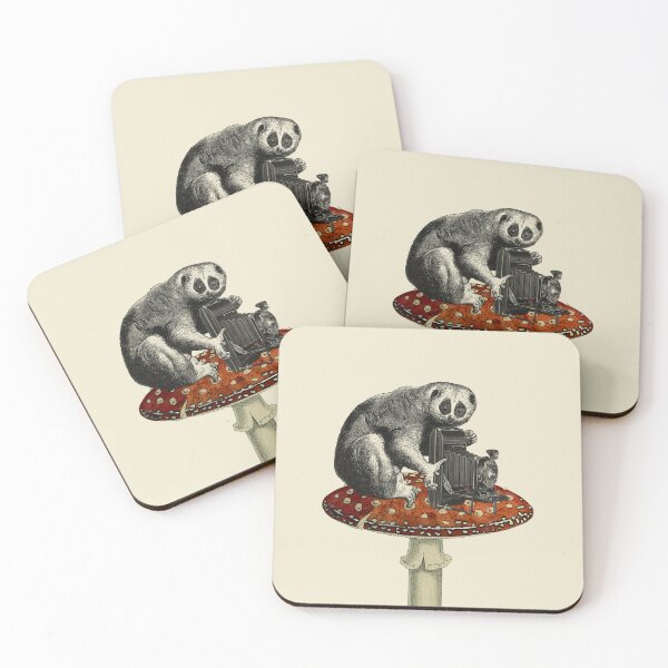 Item preview, slow loris with photo camera (cream) designed and sold by Madame Memento.