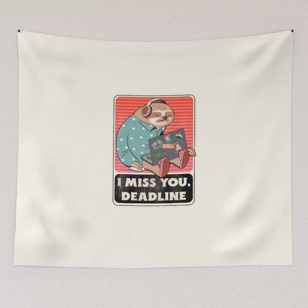 Item preview, I miss you deadline - funny sloth work on laptop designed and sold by sashashuba.
