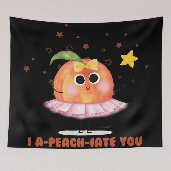 Item preview, I A Peach Iate You - funny peach pun designed and sold by KawaiiFoodArt.
