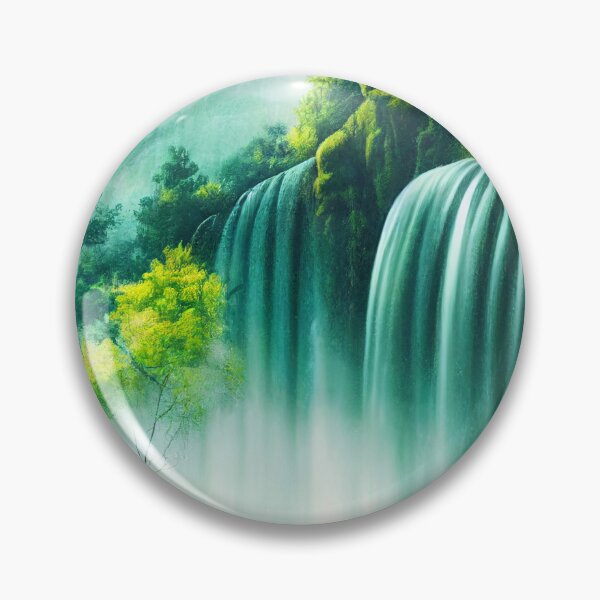 Item preview, Waterfalls anime style aesthethically pleasing Digital painting 2 designed and sold by thoughts-of-ad.