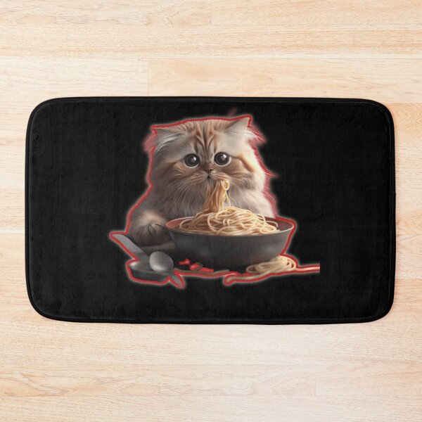 Aperçu de l'œuvre Chat mignon mangeant des spaghettis créée et vendue par MaRa ★★★★★.