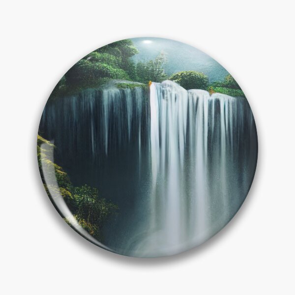 Item preview, Waterfalls anime style aesthethically pleasing Digital painting 3 designed and sold by thoughts-of-ad.