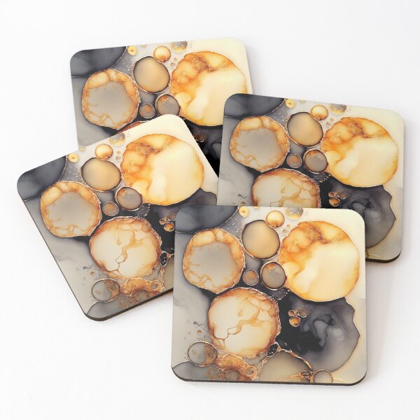 Item preview, Radiant Rings - Abstract Alcohol Ink Resin Art designed and sold by inkvestor.