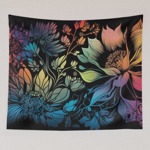 Item preview, Whimsical Bohemian Colorful Floral Surface Pattern designed and sold by LotusBlanc.