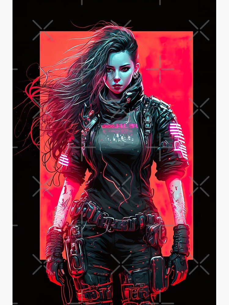 Premium AI Image  cyberpunk girl woman neon background