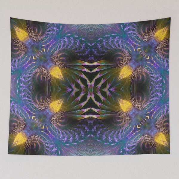 Item preview, yellow thistle lamps with blue twirl designed and sold by effervescence.