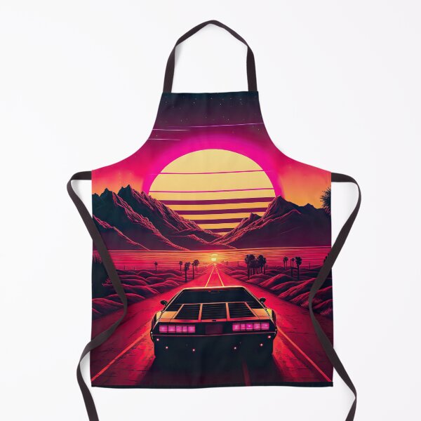 Item preview, 80s Car Driving Towards Synthwave Sunset Through A Desert designed and sold by Nightarcade.