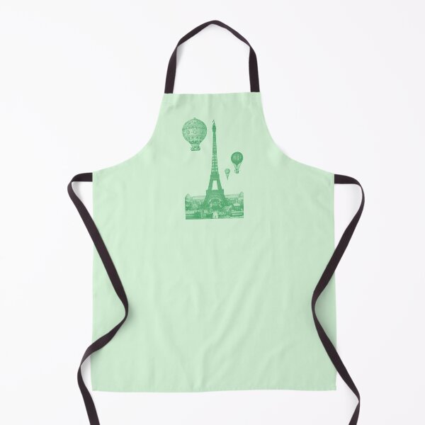 Item preview, eiffel tower with balloons in green (green background) designed and sold by Madame Memento.