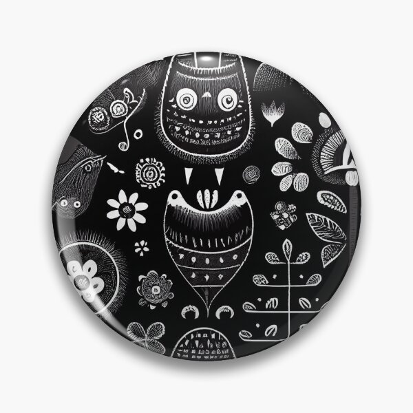 Artikelvorschau, Cartoon Designer Black Scandinavian Pattern Digital Painting entworfen und verkauft von CodeAndColors.