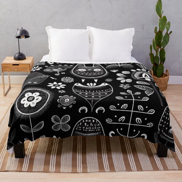 Artikelvorschau, Cartoon Designer Black Scandinavian Pattern Digital Painting entworfen und verkauft von CodeAndColors.