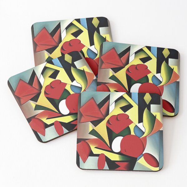 Item preview, Red Roses In A Red Vase Geometric Art Abstract designed and sold by taiche.