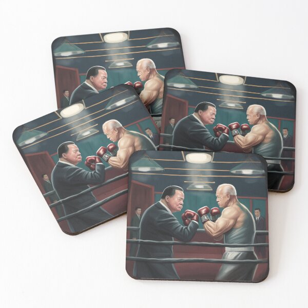 Item preview, Chinese and USA President in Boxing Match Comic Artwork designed and sold by FRSquare.