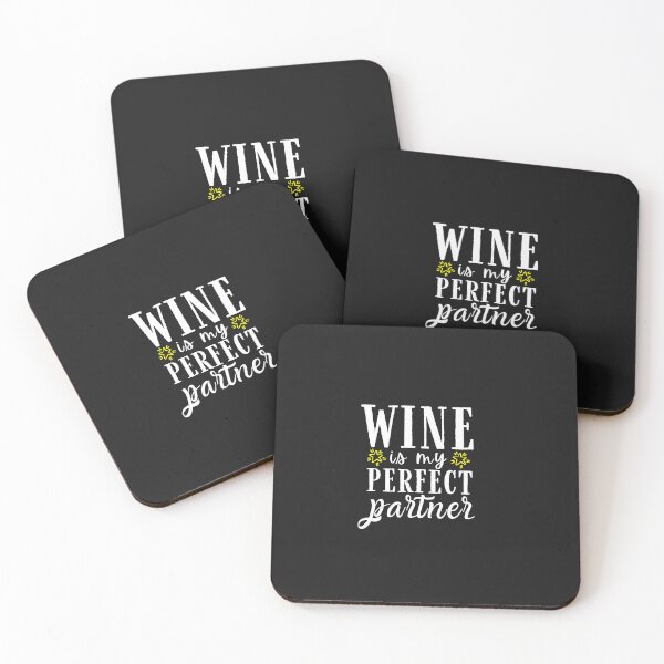 Item preview, Wine is my perfect partner Quote, Wine Lover Gift, Wine Drinker, Typography Quote, Alcohol Quotes designed and sold by thedazzlingmonk.