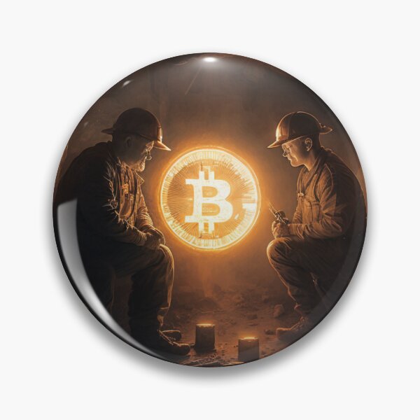 Item preview, Miner with bitcoin lamp in cave artwork designed and sold by FRSquare.